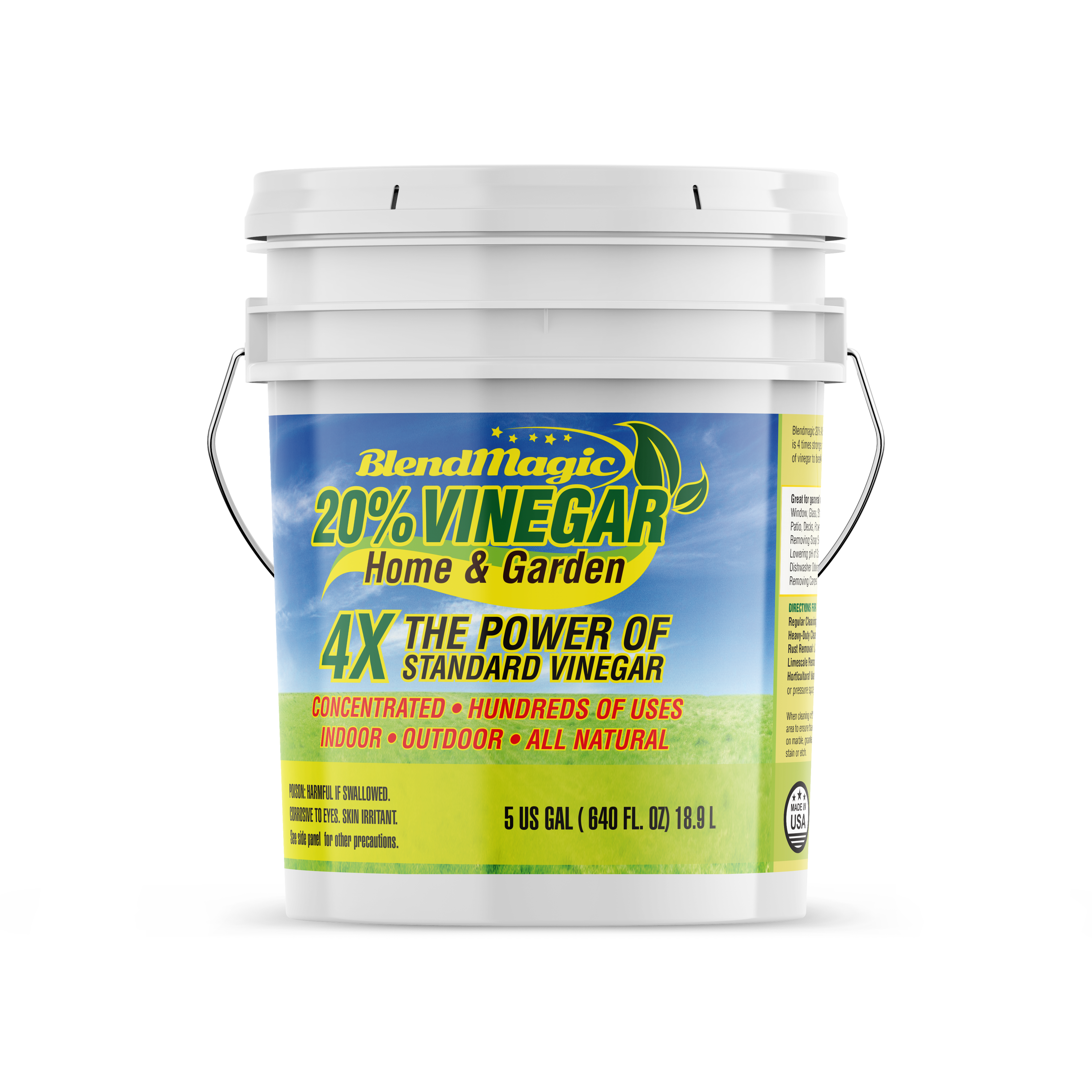 20% Vinegar 55 Gallon Drum, 200 Grain Vinegar, White Vinegar for Gardening,  Cleaning, Bulk Vinegar – Blendmagic Products