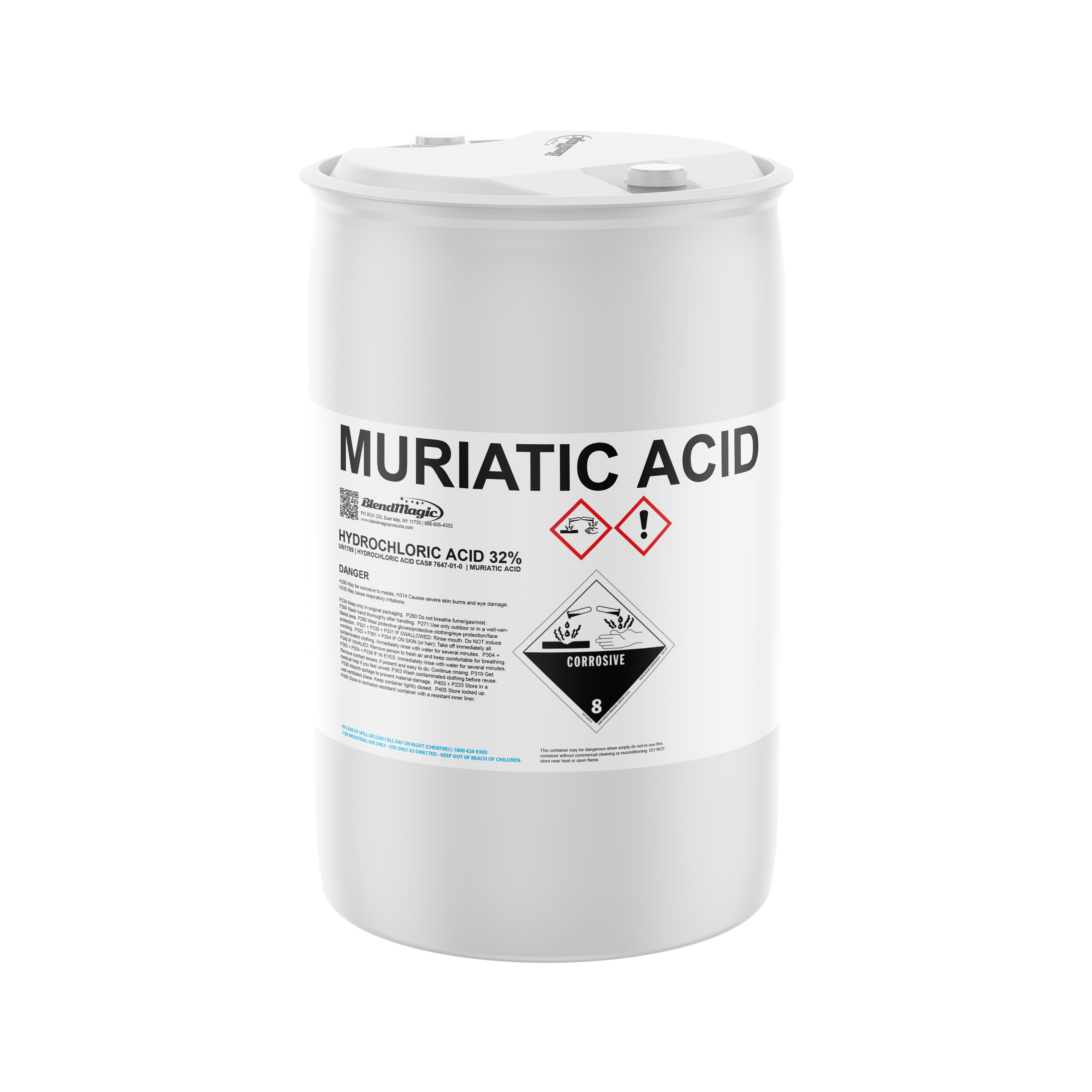 Hydrochloric Acid 32% (Muriatic Acid) – CAS# 7647-01-0 | 55 Gallon