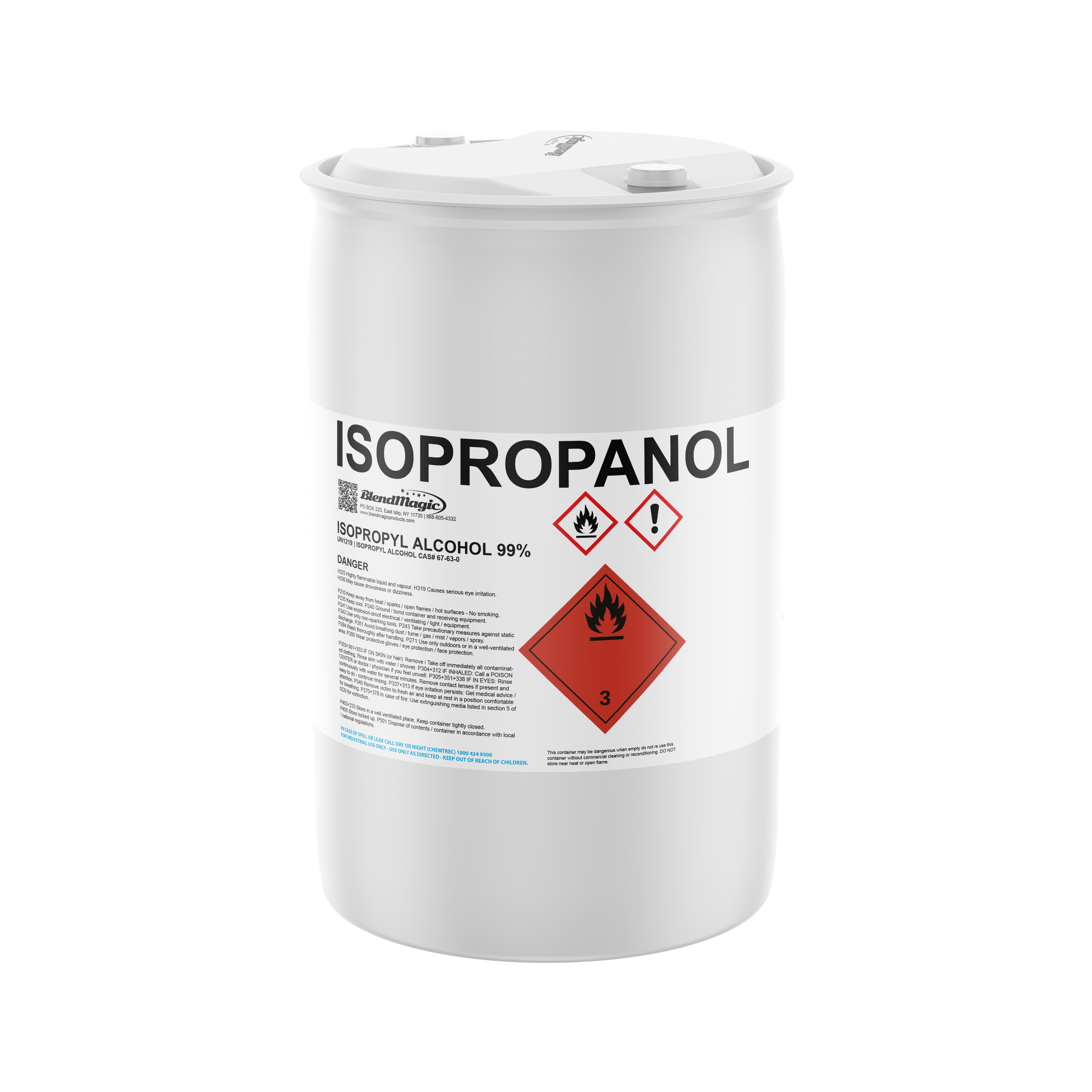 Isopropyl Alcohol 99% (Isopropanol) 55 Gallon Drum