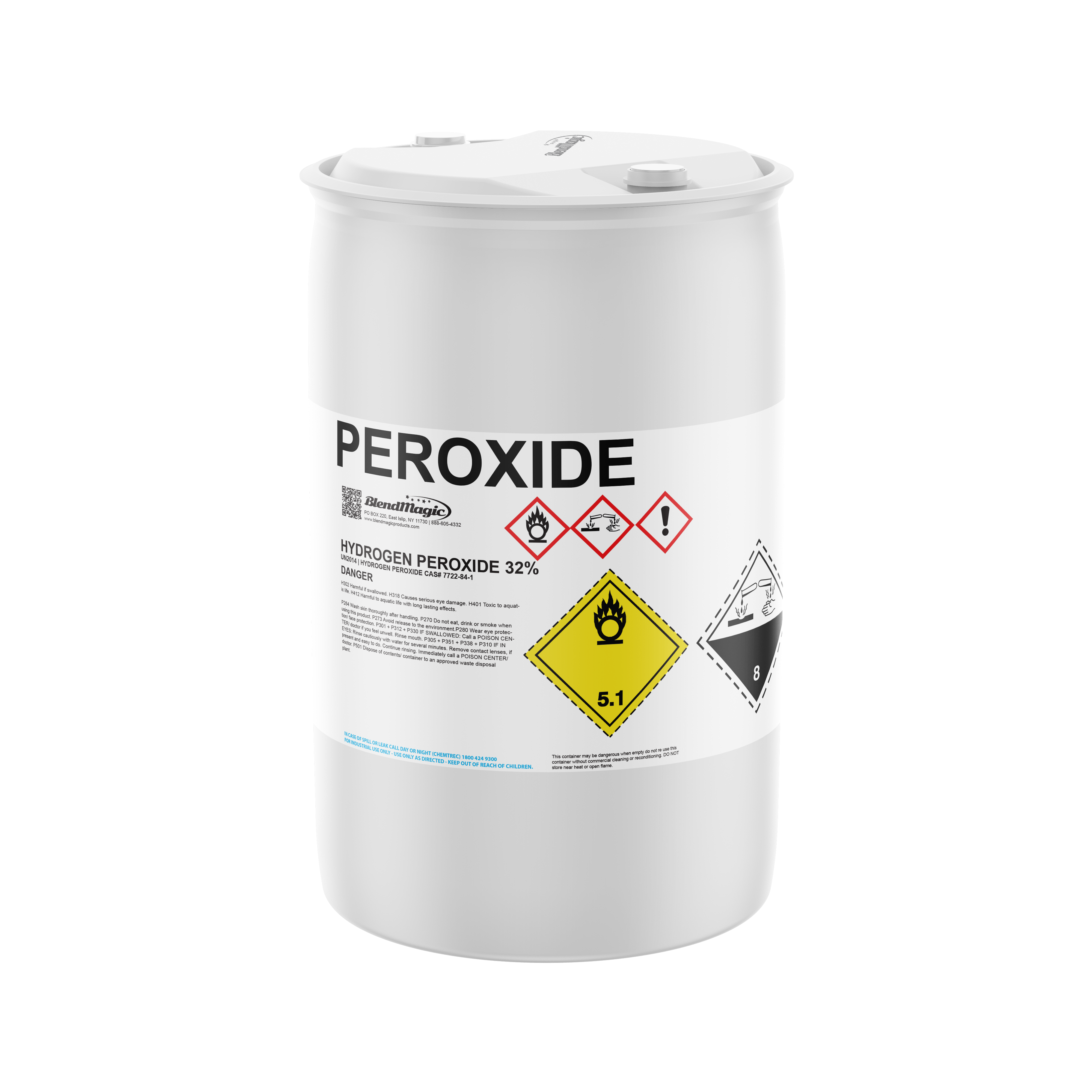 Hydrogen Peroxide 32% Solution – CAS# 7722-84-1 | 55 Gallon Drums