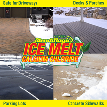 Load image into Gallery viewer, Ice Melter - High Performance Formula Melts Ice Below Zero.Packaged ice melter straight product, packaged ice melt blends, packaged calcium chloride and national ice melt delivery.