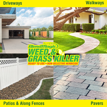 Load image into Gallery viewer, Blendmagic Weed and Grass Killer is formulated for use on driveways, walkways, pavers, patios, along buildings, and fences. Contains no glyphosate or toxic chemicals.