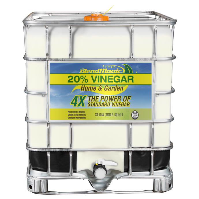 Blendmagic 20% White Distilled Vinegar 275 Gallon Tote. Perfect for Indoor and Outdoor Uses. Horticultural Vinegar.