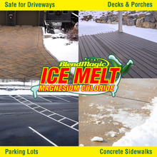 Load image into Gallery viewer, Pure Magnesium Chloride Safe for Concrete, Safe for Sidewalks, Parking Lots, and Decks. Blendmagic Ice Melt Pure Mag Chloride.

